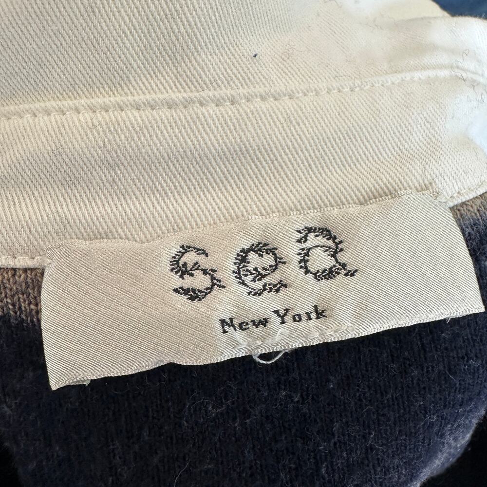 SEA New York Striped Polo Rugby Sweater MEDIUM Cotton Varsity Embroidered $365 - Picture 13 of 16